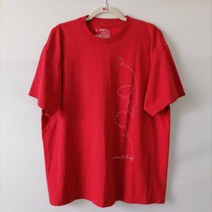 Threadless Doodlebugs Mens Red Crew Neck Short Sleeve Graphic T-Shirt Size XL